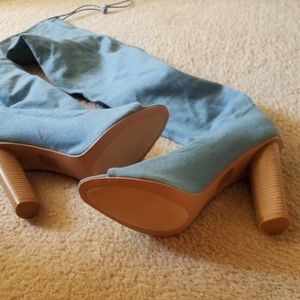 New over the knee denim boots